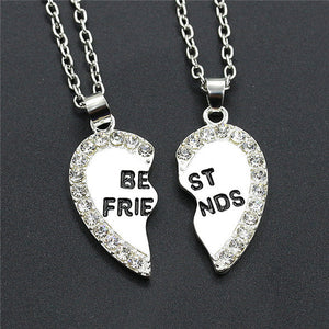 2pcs Love Pendant  Alloy Necklace Fashion Friend Friendship Jewelry for Men Women Unique Personalized Gifts