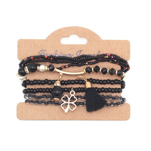 Tassel Clover Bracelets  Pack 9pcs/set