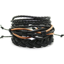 1 Set 4PCS Leather multi-layer bracelet
