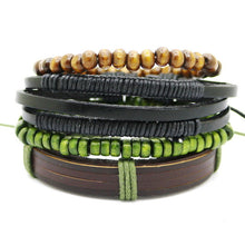 1 Set 4PCS Leather multi-layer bracelet