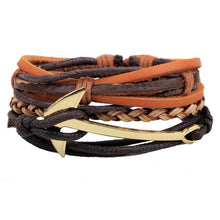 1 Set 4PCS Leather multi-layer bracelet