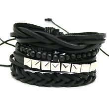 1 Set 4PCS Leather multi-layer bracelet