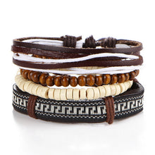 1 Set 4PCS Leather multi-layer bracelet
