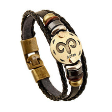 2017 New Fashion Jewelry Zodiac Leather Bracelet