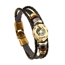 2017 New Fashion Jewelry Zodiac Leather Bracelet