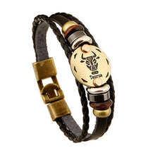 2017 New Fashion Jewelry Zodiac Leather Bracelet