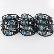 Zodiac Sign Black leather bracelet